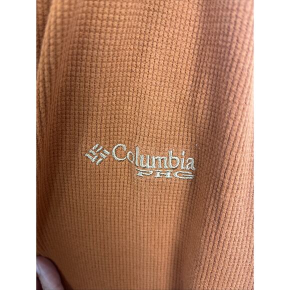 COLUMBIA PHG Mens Large Long Sleeve Orange Tested Tough Winter Shirt - Picture 4 of 6
